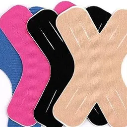 Cetaplast Pack of 5 Pre-cut X-Shaped Kinesiology Sports Tape | Cotton Elastic Muscle Support Tapes for Pain Relief Joint Stability | Ideal for Knee Shoulder Back Athletic Performance Pack of 5 | Black-picture-12