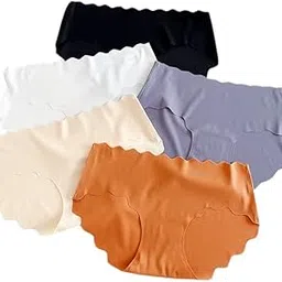 nyamah sales Women Cotton Ice Silk Ultra-Thin Seamless Underwear Panties Breathable Invisible Bikini Hipster Free Size (Color Beige Grey Dark Brown) Pack of 3pcs-picture-12