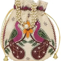 otto's world Embroidered Silk Potli Bags - Handcrafted for Weddings, Festive Season & Special Occasions Womens, Bridal Potli Bag for Ladies for Guest, Potli Batwa Purse Pouch for Gifiting-picture-58