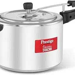 Prestige Nakshatra Svachh Aluminium Inner Lid Pressure Cooker with Unique Deep Lid for Spillage Control, 8 Litre, Silver-image-95