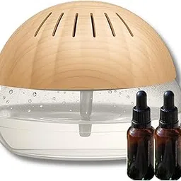 Portable Air Purifier and Aroma Diffuser with 2 Essential Oils, 500mL Room Humidifier Revitalizer, Air Cleaner for Home, Office, Car (Wooden)-image-60