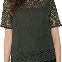 mayra Women's Net Green Color Half Sleeve Top-picture-31