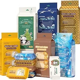 Homeybiz Mini Baby Wipes Disposable Portable Pocket Water Wipes Baby Skin Care Wet Tissue Travel Children Baby Hand & Face Baby Sanitizing Cleansing/Moisturising Wipes For Fresh- Multicolor(64 Wipes X 1 Pack)-image-66