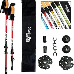Xtrempro 2 Piece Hiking Trekking Poles Sticks Lightweight 7075 Aluminum Alloy Quick Universal Height Flip-Lock Secure Cork Grip Handles Wrist Padded Straps and All Terrain Adapters-picture-18