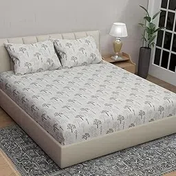 Softroots 100% Pure Cotton bedsheet Double Bed | 200 TC Queen Size Bed Sheet with Pillow Covers, 90x100 Inches – Soft on Skin Durable & Fade-Resistant Softroot Collection - Light Beige-image-54
