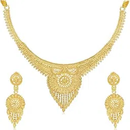 sukkhi Lovely 24 Carat Gold Plated Choker Necklace Set for Women (SKR67372)-picture-48