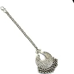 rita creations | German Silver Oxidised Plated Navratri Maang Tikka for Women-picture-21