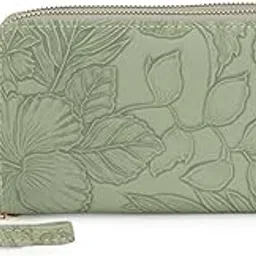 globus Women Vegan Leather Floral Printed Two Compartments Wallet With Zip Coin Pocket-picture-14