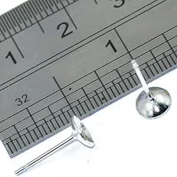 BIG BOOM® 20pcs Hot Silver Round Flat Pad Stud Earring Posts Findings for DIY Ear Sutd-picture-10