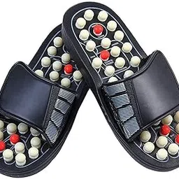Concepta Spring Acupressure and Magnetic Manual Therapy Accu Paduka Slippers for Full Body Blood Circulation Natural Leg Foot Massager (Black Colour)-image-15