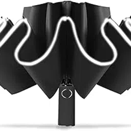 cloudia Windproof Umbrella Travel Umbrella Easy Compact Folding Reverse Umbrella Inverted Umbrella, Umbrellas for Rain, Windproof Umbrella Reverse Umbrella with Reflective Stripe, Umbrella in Rain and Sun for Women and Men-picture-33