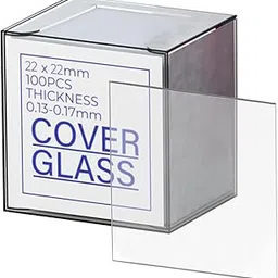 FZN Square Microscope Glass Cover Slides Coverslips,22 mm x 22mm (Pack of 100)-picture-54