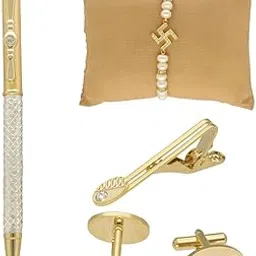 sri jagdamba pearls dealer Sri Jagdamba Pearls Formidable Silver Rakhi Hamper With Pen for Brother, Bhaiya | Rakhi for Brother Rakshabandhan-picture-14