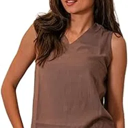 badh pipali Women’s V-Neck Sleeveless Top – Regular Fit Viscose Vortex Fabric Blouse | Elegant Formal & Semi-Formal Wear | Comfortable & Stylish Office Top-picture-17