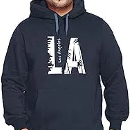 West Gate Clothing Plus Size Mens Cotton Hoodies,Hooded Sweatshirt | 100% Cotton Hoodies Plus Size Collection for Men | Los Angeles Printed Hoodie |-picture-29