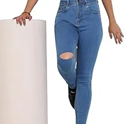 Women's Skinny High-Rise Distressed Regular Denim Jeans (DOSS21DEN99-37-516-32, Storm Blue, 32)-image-83