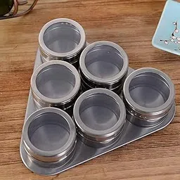 Stainless Steel Spice Jar Condiment Pots Seasoning Pepper Triangle 6pcs-picture-18