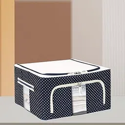 INFERNO Nylon 1 Pc 24 L Foldable Woven Large Size Storage Box for Clothes, Blankets| Compatible for Wardrobes, Under Bed, Closet | Dust Proof Big Size Sturdy Underbed Organizer (Blue)-picture-32