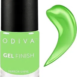 ODIVA Gel Finish Nail Polish Long-lasting, Glossy Finish 11 ML (039 Green Apple Vodka (Green))-picture-41