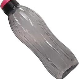 AirLock Aquasafe Fliptop Water Bottle, Leak-Proof, BPA-Free Plastic, Flip-Top Cap – Reusable Sports & School Bottle (1pc) (Black with Pink Cap, 1000 Ml)-image-1