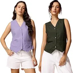 amazon brand - inkast Women's Floral Regular Fit Vest-picture-16