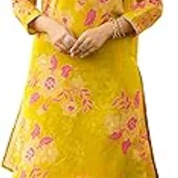 vaamsi Women's Yellow Viscose Rayon Embroidered Straight Floral Kurta Trousers With Dupatta Set | Daily Straight Kurta Set For Women | Floral Salwar Suit For Women-picture-27