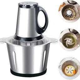 Conziv Electric Mincer, Electric Meat Grinder, Stainless Steel Transparent Lid Desktop 3 Speeds for Kitchen Kitchen Appliances Home Food Processor(300W)-picture-47