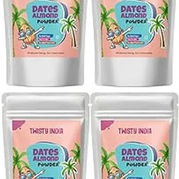 Twisty Dates Almond Powder 250g Each | Nutritious Dry Fruit Drink Mix | No Added Sugar | Preservative Free | Healthy Energy Boost | Pack of 4-picture-13