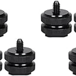 KTELI Camera Hot Shoe Mount to 1/4Inch-20 Tripod Screw Adapter,Flash Shoe Mount for DSLR Camera Rig (Pack of 8), black, 750073426-picture-17