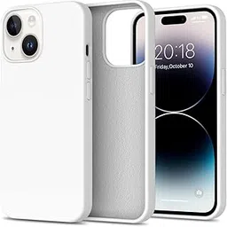 LOXXO® Microfiber Candy Case Compatible for iPhone 13 / iPhone 14 6.1 Inch Shockproof Slim Back Cover Liquid Silicone Case - White-picture-18