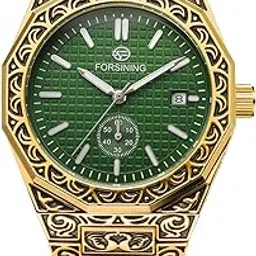 Men's Vintage Automatic Mechanical Watch – Waterproof Chronograph Wrist Watch Stainless Steel Bracelet – Classic Minimalist Design for Business & Casual Wear-image-4