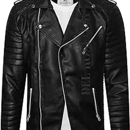 del roskosh Original Faux Leather Black Jacket for Men & Boys | Winter Wear Stylish Standard Length Coat-picture-43