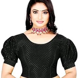 Fancy Strechable Blouse for Women With Stylish Puff Sleeves - Latest Stitched Design With Adjustable Size-picture-11