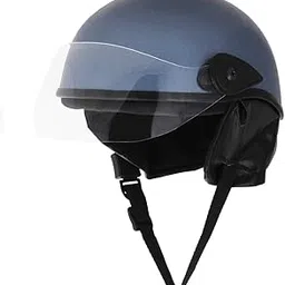 Western Era Half Helmet with Clear Visor for Multi-Purpose || Comfort and Safety || Stylish Enhanced Design || (Medium, Blue Metallic Glossy) (Non-Motorized)-image-23