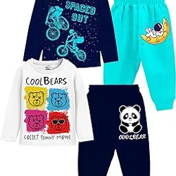 mini myn Baby Boys Regular Fit Full Sleeves Cotton T-Shirts & Pyjamas Set | Kids Clothing Sets -Pack of 2 | MM-2167-2183-picture-33