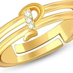 kanak jewels Alloy Gold plated Valentine collection Initial''P''Letter with heart ring-picture-10