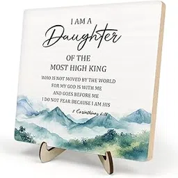 Bible Verses Wooden Plaque Sign, God Is Within Her She Will Not Fall Psalm 46:5 Christian Sign for Home Office Desk Decor, Inspirational Christian Bible Verse Sign Decor (White2, 5.9x5.9inches)-picture-15