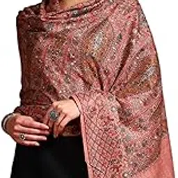 pashmoda Women Nafeesah 100% Pure Wool Fabric Sozni Embroidered Stole, Shawl and Wrap, Heritage Pashmina Kashmiri Stole, Shawl, Wrap (Size: 28x80 Inches)-picture-27