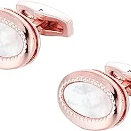 peora Rose Gold Plated 316L Stainless Steel Classic Cufflinks for Men Formal Business Accessories Gift-picture-53
