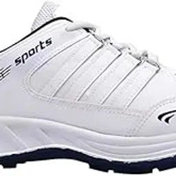 Men's Sports Running Shoes, White and Navy, Memory Foam Insole, Lace-up Closure, Size 6 UK-picture-23