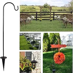 Arinda 20Inch Adjustable Outdoor Shepherds Hook, Heavy Duty Rust-Resistant Metal Hanging Hook Lanterns Plants Stake for Bird Feeders, Solar Lights, Garden Decor, Flower Pots, Patio, Yard (1PC)-image-58