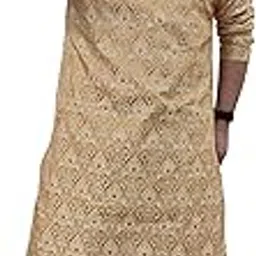 Men Ethnic Kurta and Churidar (Cream and Mustard) 44-image-39