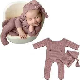 Babymoon Strechable Bodysuit & Cap for Baby Boys Photography Photoshoot Props Costume-picture-43