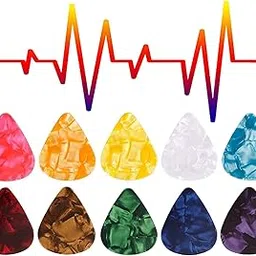 Techblaze Guitar Picks for Acoustic Guitar 0.46mm Celluloid Guitar Picks for Acoustic Electric Guitar Bass Ukulele Plectrums for Guitar Lovers-picture-44