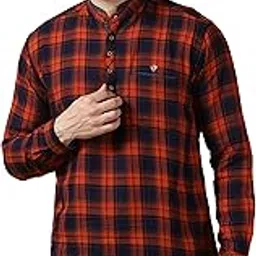 kuons avenue Men's Cotton Twill Tailored Fit Checkered Kurta – Soft, Stylish & Comfortable-picture-19