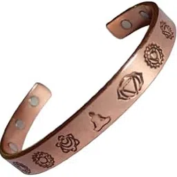r c Seven Chakra Pure Copper Magnetic Cuff Bracelet, Engraved Spiritual Design, Unisex-picture-41