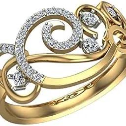 dishis 18k BIS Hallmark Yellow Gold Diamond Ring for Women-picture-32