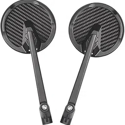 Bike Universal Bicycle Mirror Rear View Safe Mirrors Adjustable Rotatable Handlebars Mounted Universal For All Bike Carbun Round Shape Mirror Set Of 2 Black for TVS Apache RTR 200 4V-picture-20