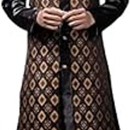 xepon Mens Ethnic Wear Yellow Pattern Indo Western Pajama Set-picture-35