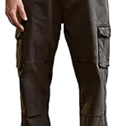 the bear house Men's Grey Cotton Solid Utility Cargo-picture-20